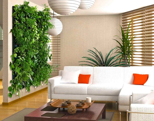 Living Room With Indoor Garden